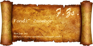 Fonó Zsombor névjegykártya
