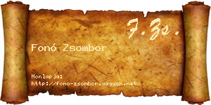 Fonó Zsombor névjegykártya